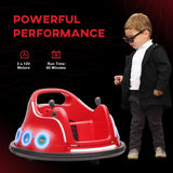 AIYAPLAY Angry Bird Licensed Waltzer Car, 12V Kids Bumper Car w/ Joysticks, Remote, Music LED Lights, Red