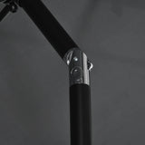 Outsunny 3x2m Patio Parasol Garden Umbrellas Canopy with Aluminium Tilt Crank Rectangular Sun Shade Steel, Black