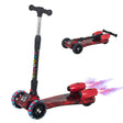 HOMCOM Kids Scooter, 3 Wheel Foldable Kick Scooter Adjustable Height w/ Flashing Wheels, Music, Water Spray for 3-6 Years, Red