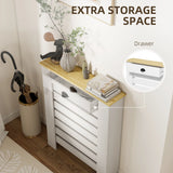HOMCOM 95.5H x 78Wcm Radiator Cover, with Drawer - White