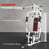 HOMCOM Multifunction Home Gym Weight Training Workout Station Fitness Strength Machine, White