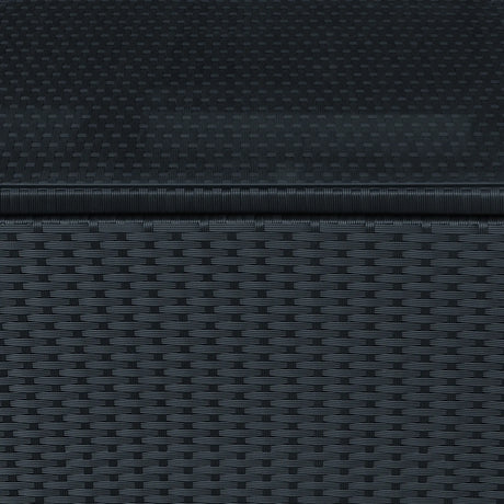 Outsunny PE Wicker Side Table Rattan Garden Furniture with Four Foot Pads, Rust & Mild Weather Damage Resistant, Black