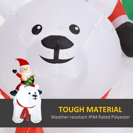 Outsunny 6.6ft Inflatable Santa Riding Polar Bear Decoration