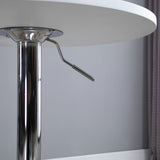 HOMCOM Bar Table Φ60cm Adjustable Height Round Bistro Table w/ Swivel Top Metal Frame Counter Surface Stylish Kitchen Conservatory White