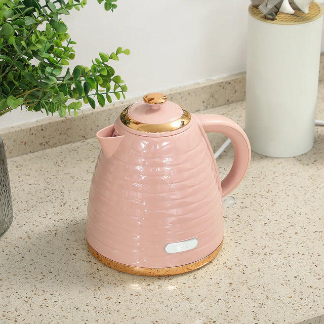 HOMCOM 3kW Rapid Boil Honeycomb Kettle - Pink