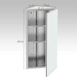 HOMCOM Stainless Steel Wall mounted Bathroom Corner Mirror Storage Cabinet Single Door 300mm (W)