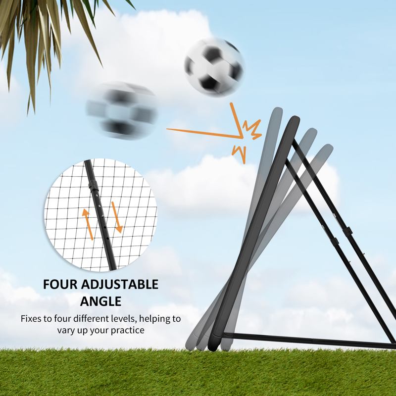 HOMCOM Football Training Net Target Goal, with Adjustable Angles - Black