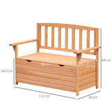 Outsunny Two-Seater Garden Storage Bench - Natural