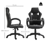 Vinsetto Office Chair Faux Leather Swivel Computer Desk Chair for Home Office with Wheels Armrests Black