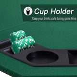 HOMCOM 1.2m/48 Inches Foldable Poker Table Top 8 Players Blackjack Tables Chip Trays