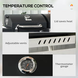 Outsunny Dual Fuel BBQ Grill - Black
