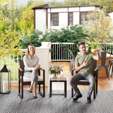 Outsunny Three-Piece Rattan Chair Set - White
