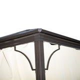 Outsunny 3x3 m Gazebo W/Mosquito Net-Brown/Black/Beige