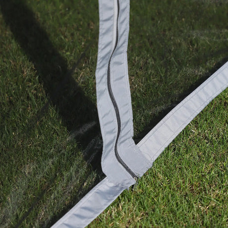 Outsunny 3 x 4m Aluminium Garden Gazebo, Marquee Canopy Shelter Pavilion Party Tent with Nets and Curtains for Garden and Deck, Grey