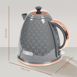 HOMCOM 3kW Rapid Boil Honeycomb Kettle - Grey