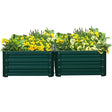 Outsunny Set of Two 60 x 60cm Steel Planter Boxes - Green