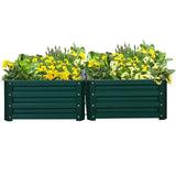 Outsunny Set of Two 60 x 60cm Steel Planter Boxes - Green