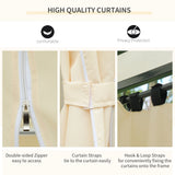 Outsunny 4x3m Gazebo with Curtains, Double Roof Outdoor Shelter for Garden, Solid Steel Frame, Perfect for Lawn & Deck, Beige