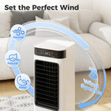 HOMCOM Portable Air Cooler, 3-In-1 Evaporative Air Cooler with 7 Litre Water Tank, 48 Oscillation, White