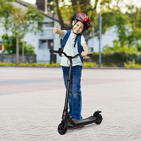 HOMCOM Electric Scooter, 120W Motor E-Scooter, Adjustable Height, Rear Brake for Ages 6+ Years - Black