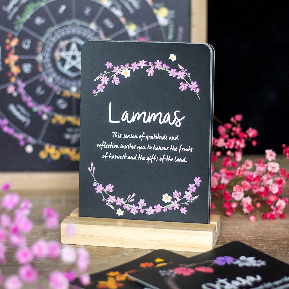 Wheel of the Year Altar Cards with Stand