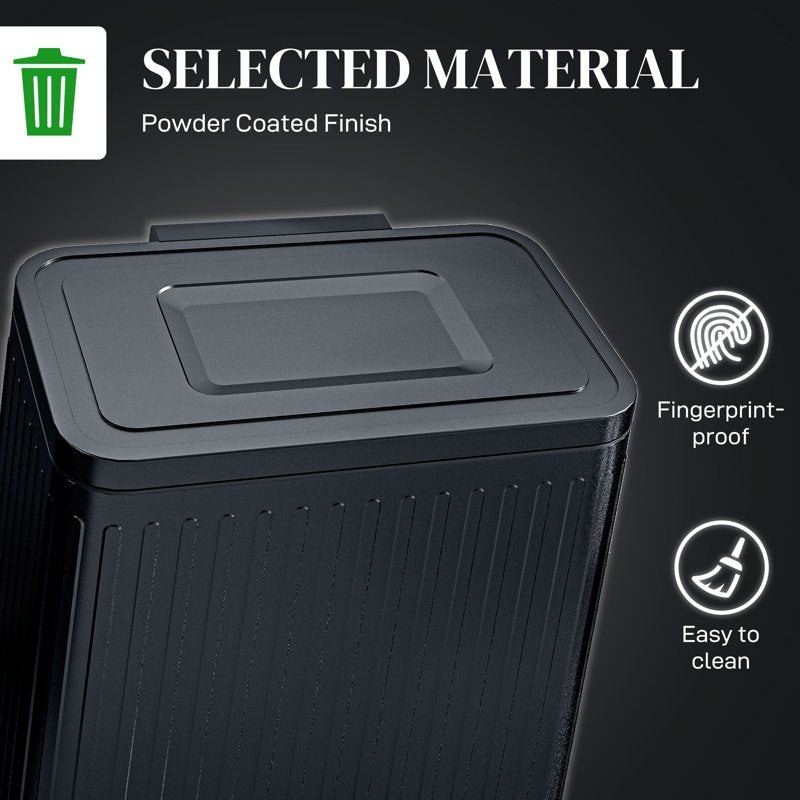 HOMCOM 40L Dual Compartment Rubbish Bin, with Soft-Close Lid - Black