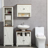 kleankin Under Sink Cabinet Bathroom Vanity Unit with Double Doors and Storage Shelves, 60 x 30 x 60cm, White