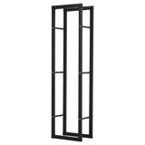 HOMCOM Metal Firewood Log Holder Tall Firewood Rack Indoor Outdoor Fireplace Wood Storage Shelf with Side Rails, Rust-Resistant, Black, 40W x 25D x 150H cm