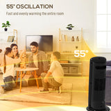 HOMCOM Ceramic Space Heater, 2000W Fan Electric Heater with 4 Modes, Adjustable Thermostat, 55 Oscillation, Tip-Over and Overheat Protection for Bedroom, Home Office, Black