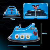AIYAPLAY Angry Bird Licensed Waltzer Car, 12V Kids Bumper Car w/ Joysticks, Remote, Music LED Lights, Blue