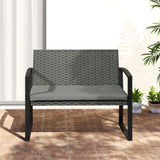 Outsunny Two-Seater Rattan Garden Bench - Light Grey