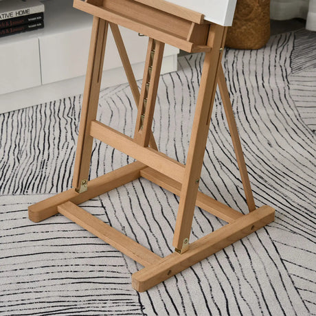 Vinsetto Wooden Easel Stand H-Frame Artist Easel with 171-230cm Adjustable Height and 0-80 Working Angles Beech Wood Art Easel for Displaying Painting Wedding Sign Nature Wood Finish