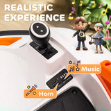 AIYAPLAY 360 Rotation Kids Bumper Car, 12V Waltzer Car with Remote Control, Dual Joysticks, Music Lights, Orange