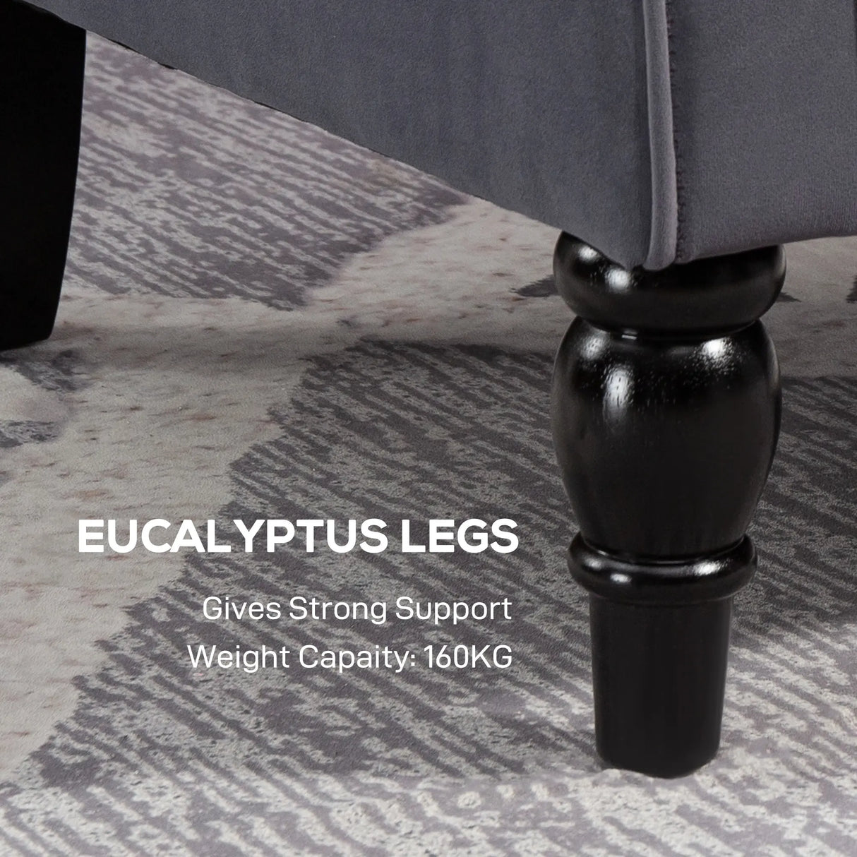 HOMCOM Wingback Accent Chair, Retro Upholstered Button Tufted Occasional Chair for Living Room and Bedroom, Charcoal Grey