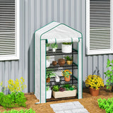 Outsunny Four-Tier Mini Greenhouse, with Reinforced Plastic Cover
