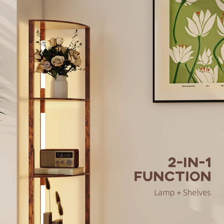 HOMCOM Three-Tier Corner Floor Lamp