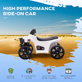 HOMCOM 6V Kids Electric Ride on Car, ATV Toy, Quad Bike with Headlights, Horn, for Toddlers 18-36 Months White