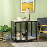 PawHut Dog Cage Side Table, with Cushion, for Small and Medium Dogs