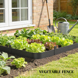 Outsunny 5pcs Garden Fence, Metal Picket Fence Panels, 115x15cm, Black