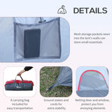 Outsunny Fibreglass & Steel Frame 5/6 Person Lightweight Camping Tent Blue