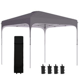 Outsunny 3 x 3(M) Pop Up Gazebo, UPF 50+ Foldable Canopy Tent with Wheeled Carrybag, 4 Leg Weight Bags, Height Adjustable Marquee Shelter 1 person easy setup for Outdoor Garden Patio Party, Dark Grey