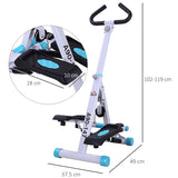 HOMCOM Stepper w/ Handle Hand Grip Workout Fitness Machine For Fitness Aerobic Exercise Home Gym White