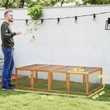 PawHut Big Hutches for Rabbits - 6ft Wooden Spacious Outdoor Rabbit Hutch for Pet Rabbits, Natural Wood