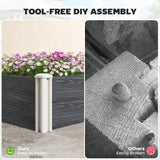 Outsunny Vinyl Raised Garden Bed Kit, 3 x 3 x 1ft Modular Elevated Garden Box with Slotting Legs and Open Bottom, Dark Grey