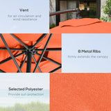 Outsunny 3m Garden Banana Parasol with Cross Base for Garden Family Use, Orange