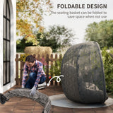 Outsunny Outdoor Double Hanging Chair with Cushion and Cup Holders, Sand Brown