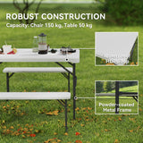 Outsunny Three-Piece Folding Picnic Table and Bench Set - White