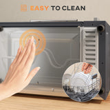 HOMCOM Mini Oven, 9L Countertop Electric Grill, Toaster Oven with Adjustable Temperature, Timer, Dishwasher Safe Baking Tray and Wire Rack, 750W, Grey