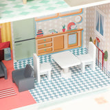 AIYAPLAY 2 Levels Dolls House with 13 Furniture Pieces, Play Set with Balcony, for Ages 3-6 Years, Multicoloured