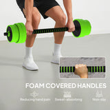 SPORTNOW 30kg Four-In-One Adjustable Weight Dumbbells Set, Barbell, Kettlebell, Push Up Stand - Green